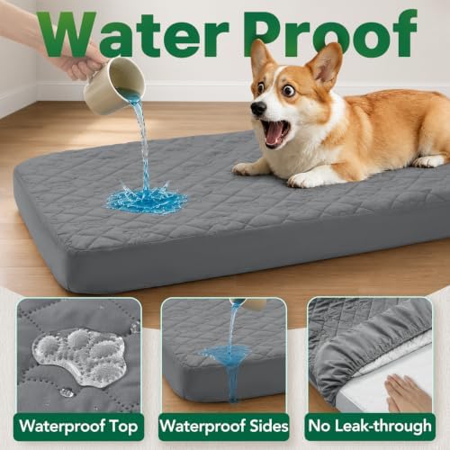 PAWFINITY XXL Waterproof Dog Bed Cover Replacement, Fitted Sheet Washable - Image 3