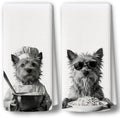 Dog Kitchen Towels Decor Set of 2 by BCUANGD