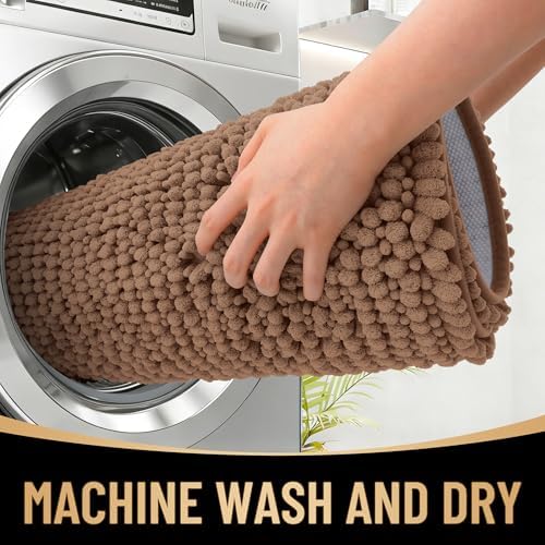 OLANLY Thick Chenille Large Bathroom Rugs 70x46, Absorbent Bath Mat - Image 4