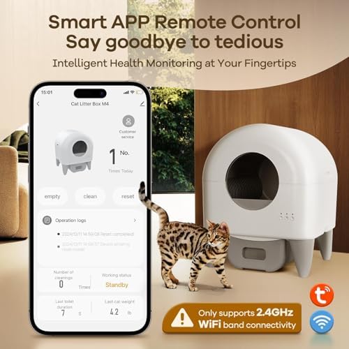Fumoi Automatic Litter Box, App Control, Safety Sensor, Washable Litter Trays - Image 5