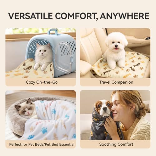 LINENLUX Dog Blankets 3-Pack, Super Soft Fluffy Fleece Pet Throw Warm - Image 3