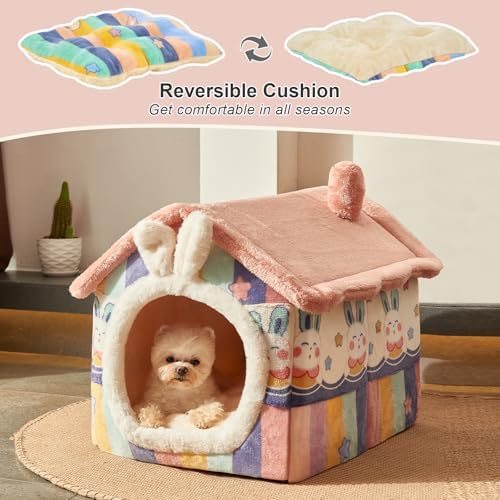 Cute Small Dog House Indoor, Foldable House Kennel Bed Mat - Image 6