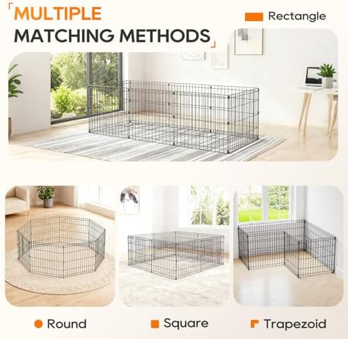 NChanmar Pet Dog Palypen Metal Dog Fence 24 Inch Height 8 Panels - Image 5