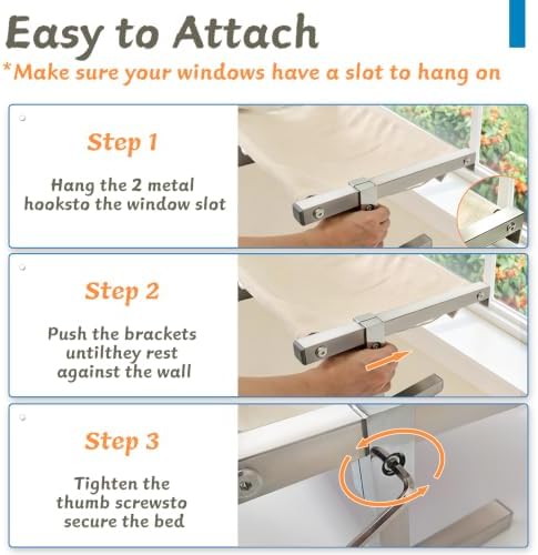 Stainless Steel Cat Window Perch Adjustable Window Cat Bed - Image 4