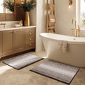 BSICPRO Bathroom Rugs Sets 2 Piece, Non Slip Striped Bath Mats by BSICPRO