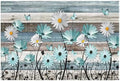 Giwawa Daisy Floral Bath Rug Rustic Wood Bathtub Mat Soft Absorbent Non Slip by Giwawa