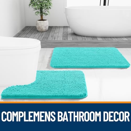 OLANLY Bathroom Runner Rugs 47x24, Extra Soft Absorbent Chenille Bath Rugs - Image 7