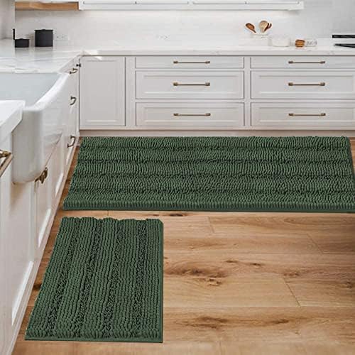H.VERSAILTEX Bathroom Rugs Bath Mats Sets Super Absorbent Chenille Striped Bath by HVERSAILTEX