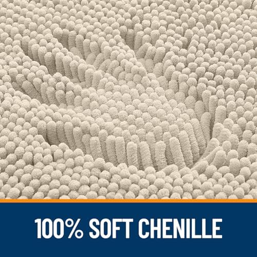 OLANLY Bathroom Runner Rugs 47x17, Extra Soft Absorbent Chenille Bath Rugs - Image 3