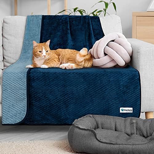 PetAmi Waterproof Dog Blanket, Leakproof Puppy Blanket, 29x40 Navy Blue - Image 6