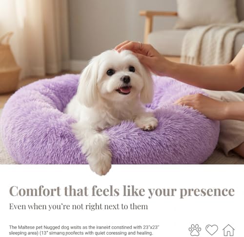 nononfish Soft Donut Dog Bed, Cozy Calming Bed - Image 2