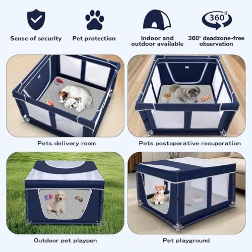 42 × 42 inch Dog Playpen with Pee Pad, Soft Puppy Playpen, 25 Height Pet Playpen - Image 7