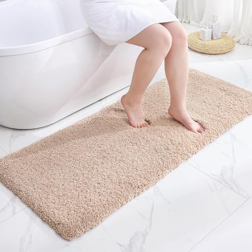Disolla Beige Bathroom Runner Rug 24x59, Soft Plush Large Bath Mat by Disolla