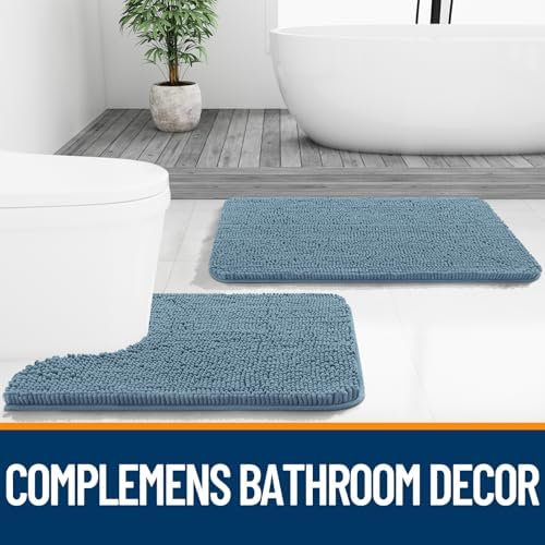 OLANLY Bathroom Runner Rugs 59x20, Extra Soft Absorbent Chenille Bath Rugs - Image 7