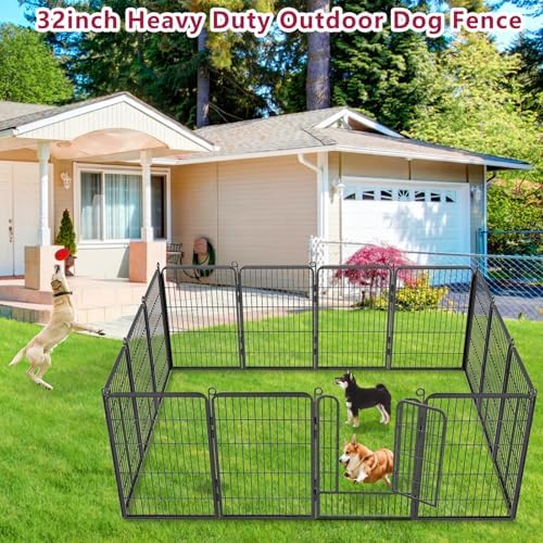 Dog Playpen Outdoor, 32 inch Heavy Duty Dog Fence Outdoor - Image 2