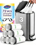 Teivio 3 Gallon 72 Counts Mini Strong Drawstring Trash Bags Garbage Bags by Teivio