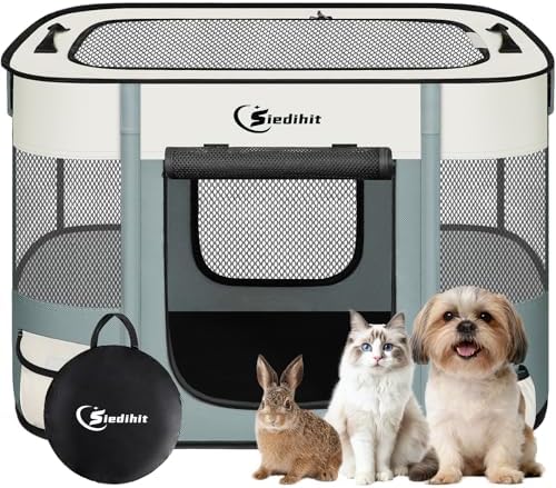 Siedihit 28" Dog Playpen, Cat Puppy Pen, Pet Portable Crate Indoor Outdoor by Siedihit