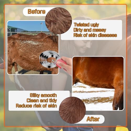 6 Rings Curry Comb Horse Brush, Horse Grooming Supplies - Image 5