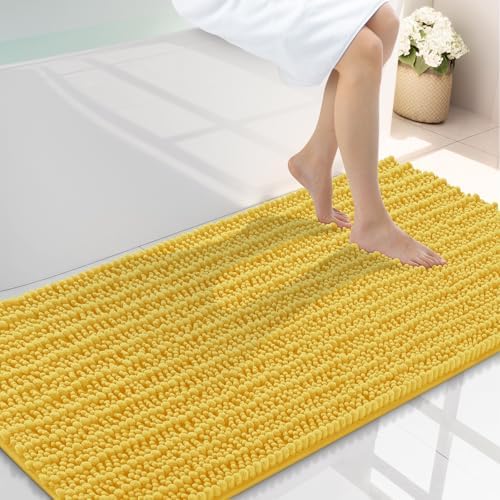 Smiry Bathroom Rugs 44X24, Extra Soft Rubber Backing Chenille Bath Mats by Smiry
