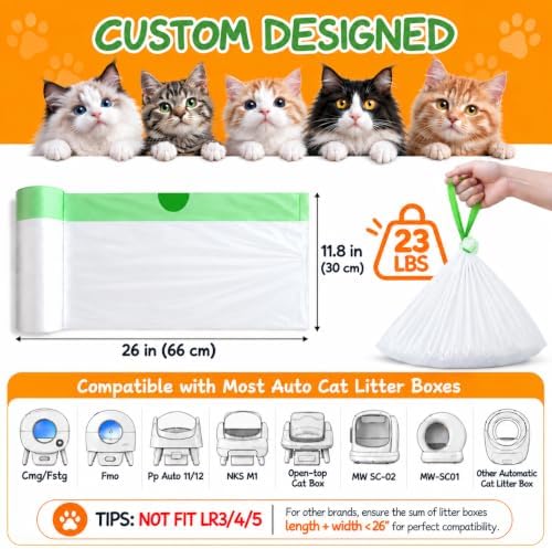 120 Count Cat Litter Box Bags for Parunt Fmo Cmg Fstg 26" x 11.8" - Image 2