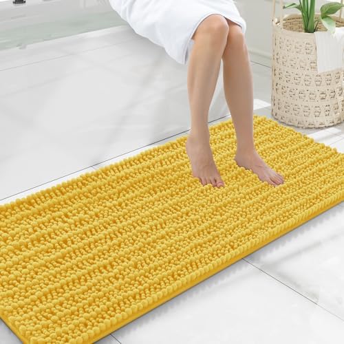 Smiry Bathroom Rugs 47X20, Extra Soft Rubber Backing Chenille Bath Mats by Smiry