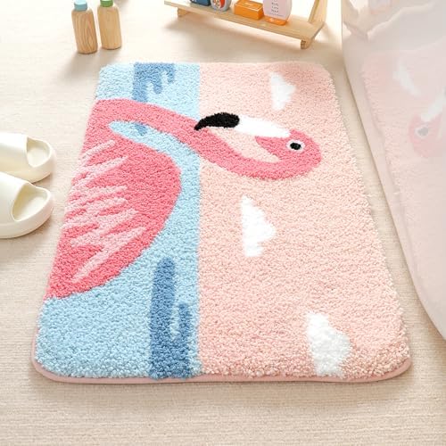 Molesun Flamingo Bath Mat 20x31, Soft Absorbent Microfiber Bath Rugs - Image 3