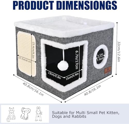 Cat Beds for Indoor Cats, Large Cat Cave Bed - Image 2