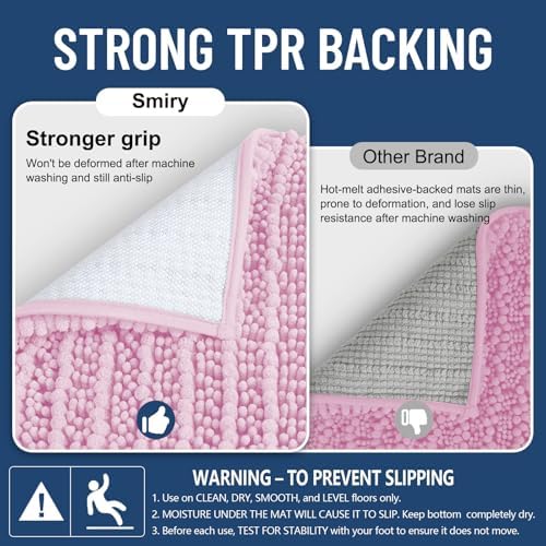 Smiry Bathroom Rugs 30X20, Extra Soft Rubber Backing Chenille Bath Mats - Image 3