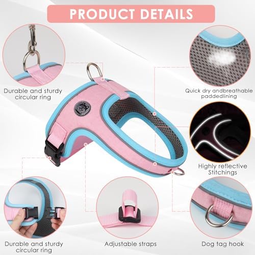 Dog Harness and Leash Set, No Pull Saddle Style Pet Harness, Breathable Mesh - Image 2