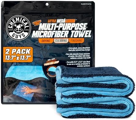 Chemical Guys, Little Megalodon Multi-Purpose Microfiber Towels, 2 Pack by ChemicalGuys