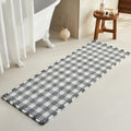 TYUU Waffle Runner Rug Bathroom, Long Boho Bath Mat, 72x24 Black & White by TYUU