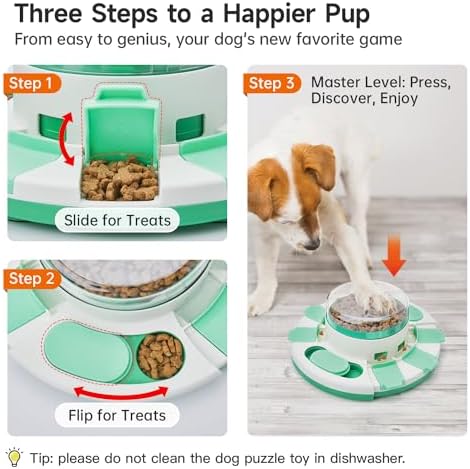 Potaroma Dog Puzzle Toy 2 Levels, Slow Feeder, Pup Food Treat Feeding Dispenser - Image 3