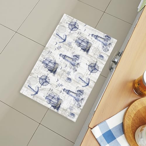 Giwawa Nautical Anchor Bath Rug Sailboat Lighthouse Soft Doormat Non Slip - Image 6