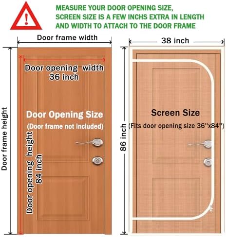 Upgraded Pet Screen Door Opening Fits Doors Up to 36"x84", Heavy Duty Cat Proof - Image 2
