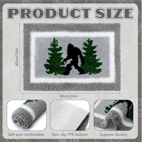 Boao Bigfoot Sasquatch Bath Mat Tufted Non-Slip, 24x16 Inches - Image 2
