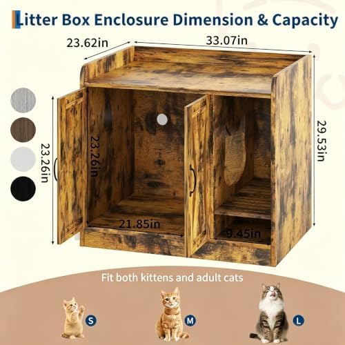 Cat Litter Box Enclosure, Hidden Litter Box Furniture - Image 2