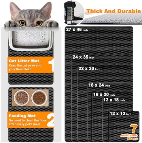 Cat Litter Mat 16"x20", Double Layer EVA litterbox Mat - Image 2