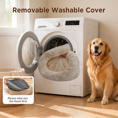 Waterproof Orthopedic Dog Bed for Medium Dogs, Light Brown - Image 5