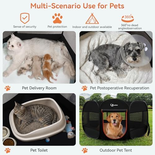Siedihit Dog Playpen, Large Puppy Crate Tent Cage Indoor Outdoor - Image 4