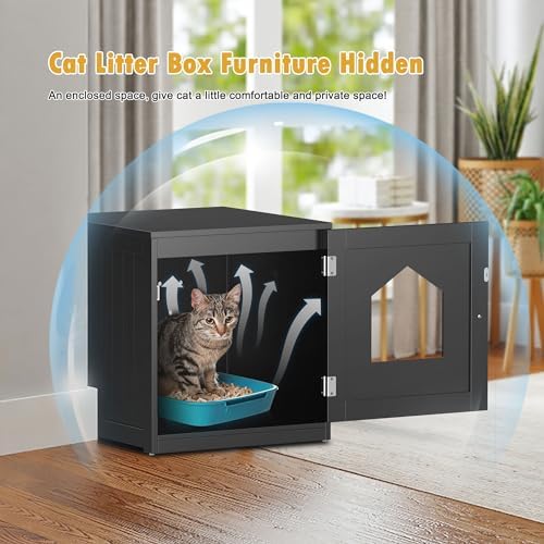 Cat Litter Box Enclosure Hidden Kitty Litter Box Furniture Indoor Cat Box - Image 4