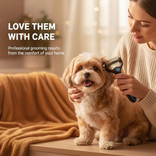 Dematting Comb for Dogs and Cats, Undercoat Rake Pet Brush for Long Hair - Image 7