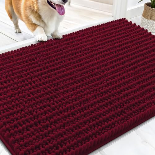 OLANLY Dog Door Mat for Muddy Paws 30x20, Ultra-Absorbent Chenille Mud Mat by OLANLY