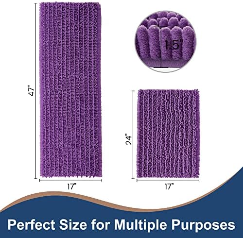 Luxury Chenille Lavender Bathroom Rugs Sets 2 Piece, Thickened Hot Melt Rubber - Image 6