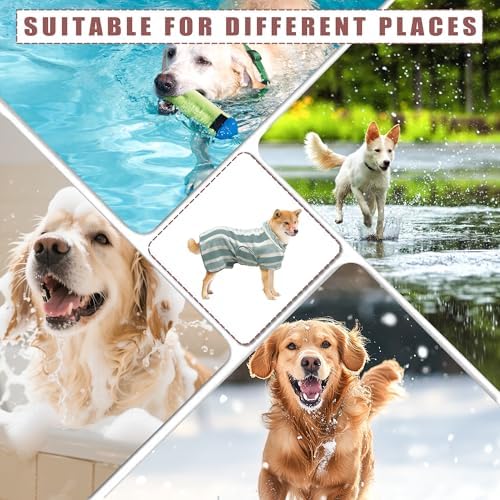 Fast‑Drying Dog Bathrobe, Absorbent Striped Pet Towel - Image 5