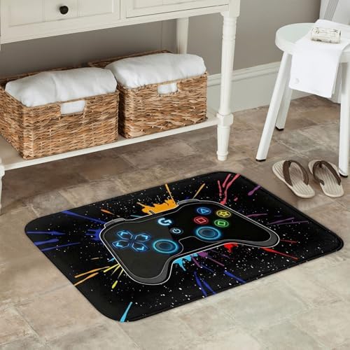 Game Joystick Bath Mat 24x16 Inch Non-Slip Soft Microfiber Bathroom Rugs - Image 2