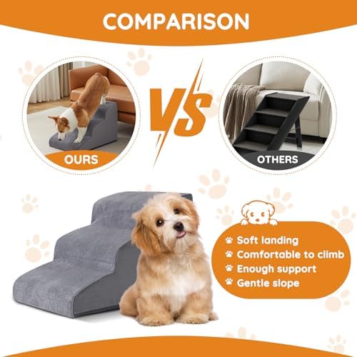 Ahpmeoa Dog Stairs for Small Dogs 11.8" H, Dog Ramp for Bed - Image 4