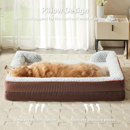LEXTRO Orthopedic Dog Bed for Medium Dogs, Comfy Sleeping Dog Sofa Bed - Image 2