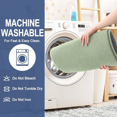 OLANLY Memory Foam Bathroom Runner Rugs 44x24, Long Bath Mats, Sage Green - Image 6