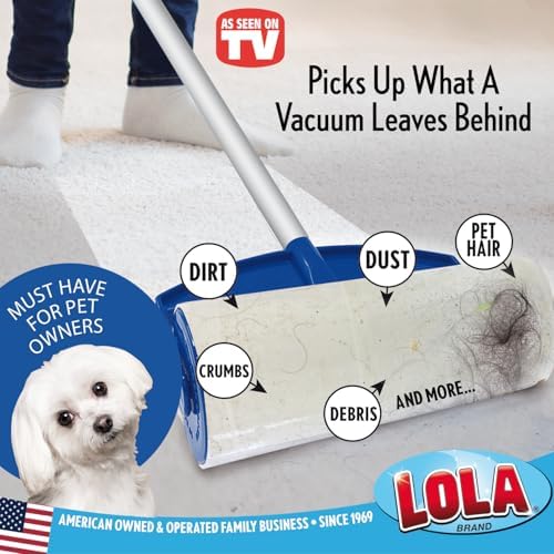 LOLA Rola PET Hair Remover Sticky Mop, Giant Floor Lint Roller, 9.5" x 3.5" - Image 3