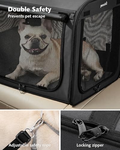 Dog Car Carrier Light Weight 24×17.7×20.5in, Foldable Dog Carrier, Dark Gray - Image 4